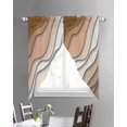 thumbnail image 3 of Brown Ombre Swag Valances for Windows, Modern Geometric Abstract Aesthetic Cream Rod Pocket Sheer Valances for Large Windows, Swag Toppers Light Filtering for Kitchen Living Room 2 Panels 36''x63'', 3 of 6