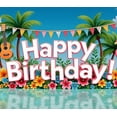 thumbnail image 3 of Tropical Beach Happy Birthday Banner Decorative Flamingo Guitar Backdrop for Summer Party Photography Celebration, 3 of 7