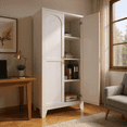 thumbnail image 3 of Homy Casa 60.8" White Tall Storage Cabinet with 4 Adjustable Shelves for Kitchen, Pantry Cupboard, 3 of 9