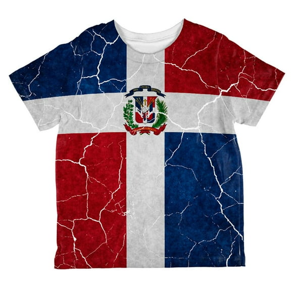 Distressed Dominican Republic Flag All Over Toddler T Shirt Multi 6T