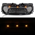 thumbnail image 4 of IKON MOTORSPORTS, Upper Grille Compatible With 2019-2023 Ram 1500, ABS Rebel Style Mesh Grill Shell with Signal Lights, 4 of 7