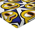 thumbnail image 2 of Ambesonne Emoji Art Fitted Sheet, Monster Funny Yellow Face, California King, Ivory Mustard and Black, 2 of 3