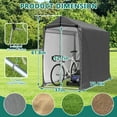 thumbnail image 4 of Howsvn 6 x 3ft Outdoor Bicycle Storage Shelter with roll-up Door & Ventilate Window, Bike Shed with Polyethylene Canopy, Waterproof Bicycle Cover, Dark Gray, 4 of 9