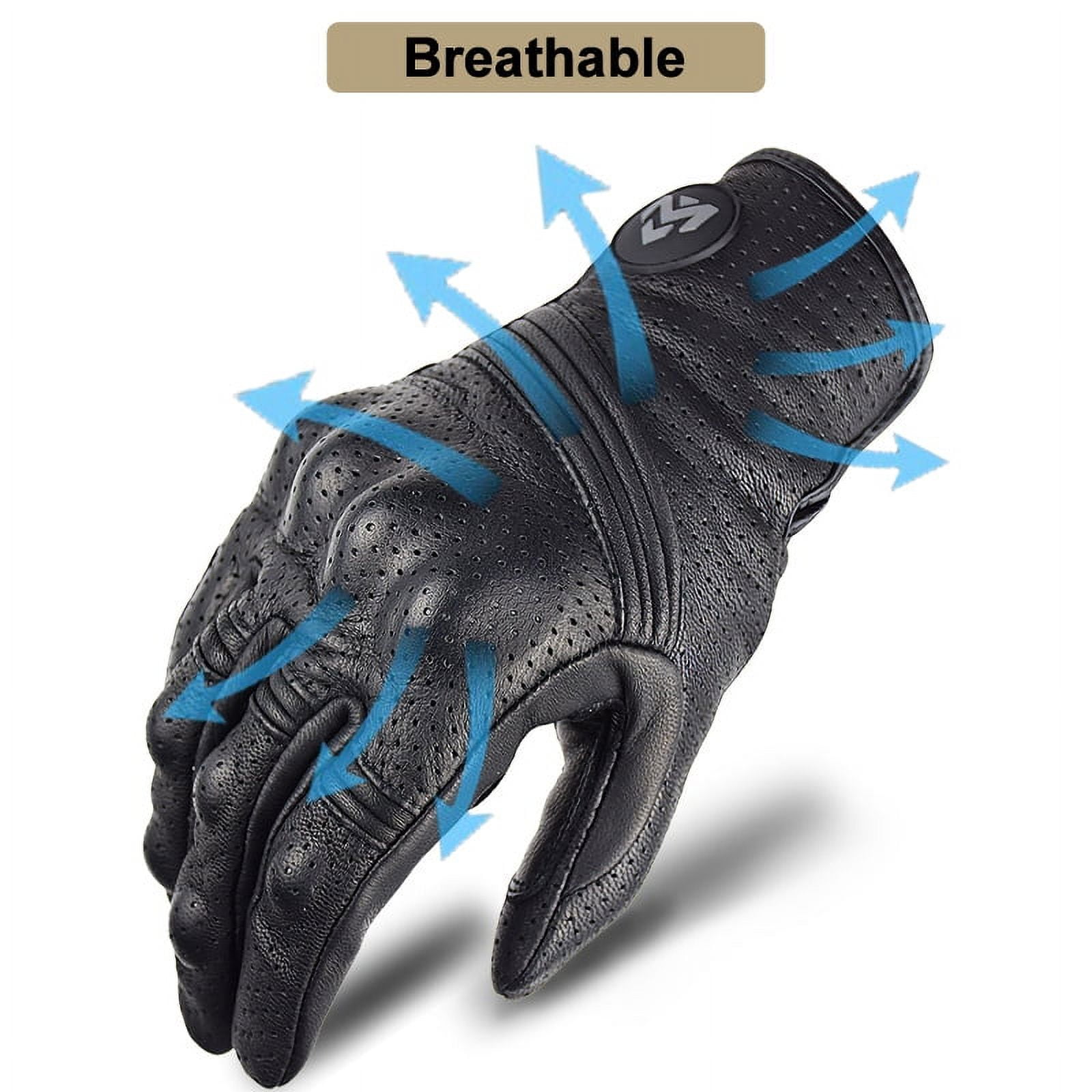 Summer Breathable Real Leather Motorcycle Gloves Touch Operate Guantes Moto Fist Palm Protect Men Racing Motocross Gloves