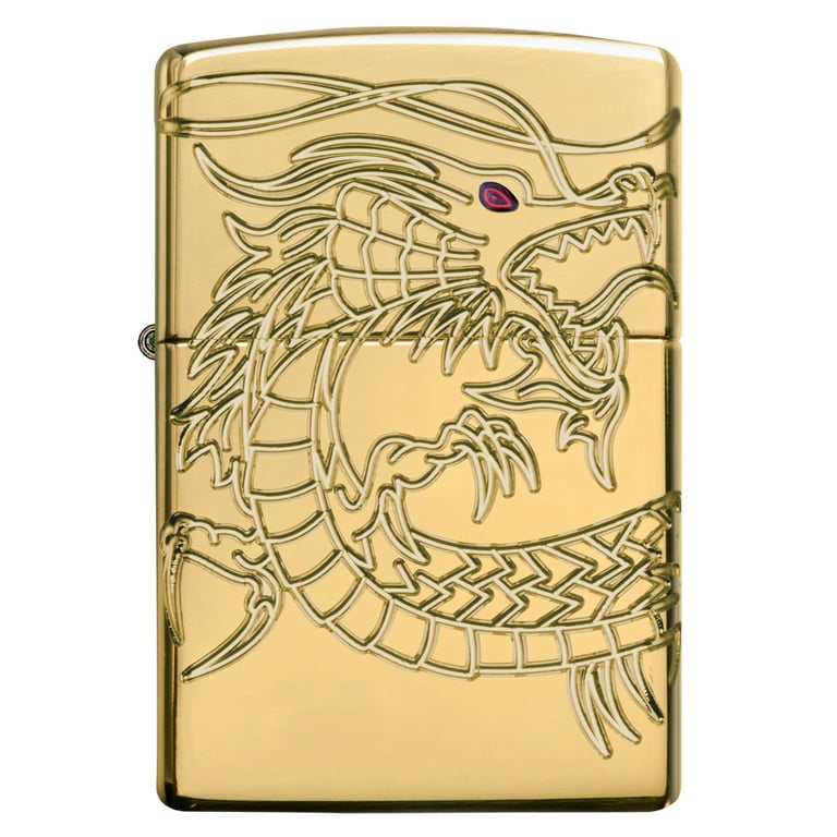 ※超希少※ Dragon Ash zippo Zippo Lighter - Elegant Dragon - Armor® - High Polish Green