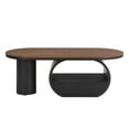 thumbnail image 4 of NEW Luxury Industrial Oval Coffee Table, 47.24'' Coffee Table with Storage Drawer, Black Metal Center Table for Living Room, 4 of 10