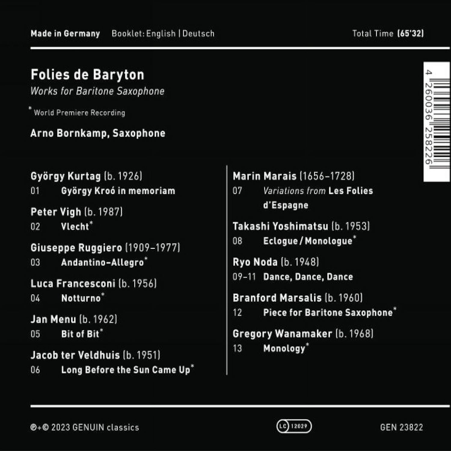 Arno Bornkamp - Folies de Baryton - Music & Performance - CD