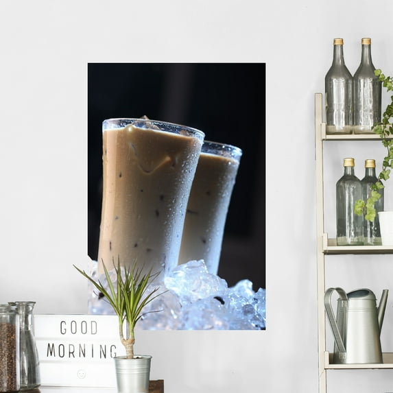 Ice-cold Coffee Enjoyment Wall Mural by Wallmonkeys Peel and Stick Graphic (36 in H x 24 in W) WM105273