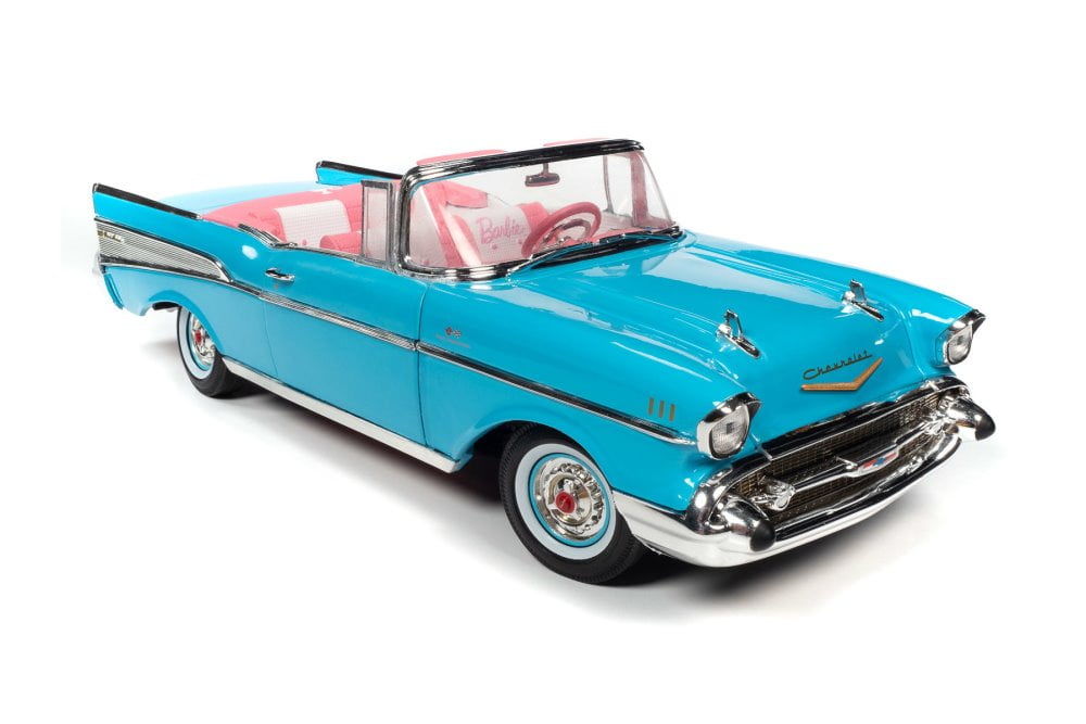 1957 Chevrolet Bel Air ミニカー 1957 Chevy Bel Air Convertible, Aqua Blue - Auto World AWSS135 - 1