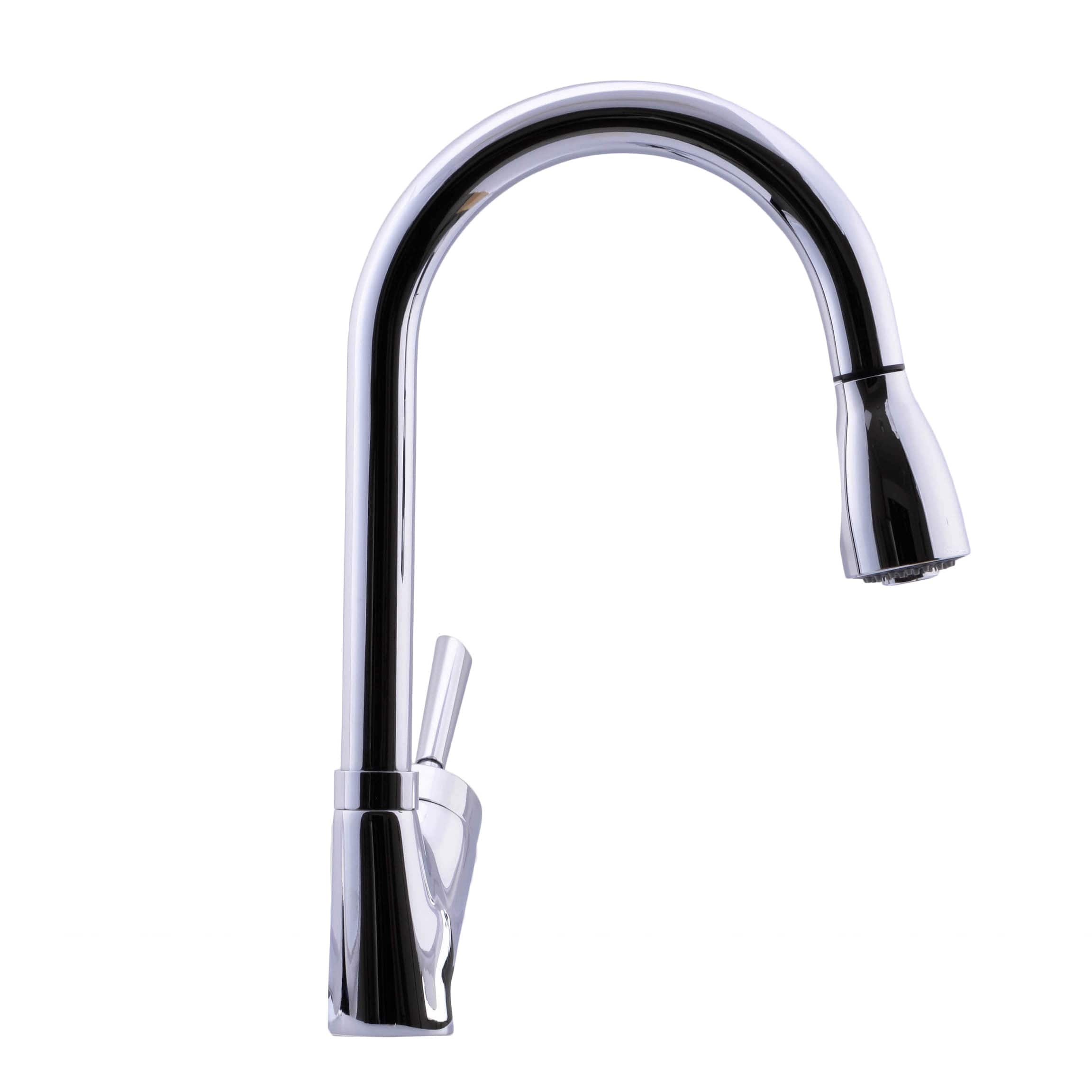 Hahn Avante Garde Duo Joystick Chrome Pull Down Kitchen Faucet Clear