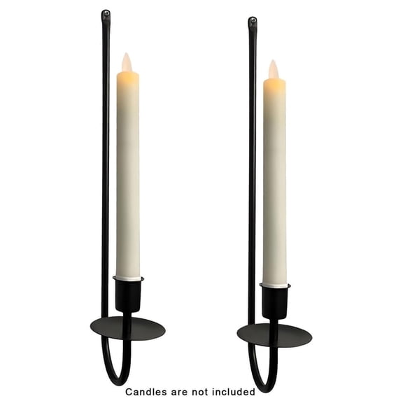 Triani Black Wall Candle Holder Set of 2 Modern Candle Sconces Wall Hanging Decor Modern Candle Pillar Holder for Living Room Dining Room