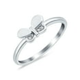 thumbnail image 3 of Simulated Cubic Zirconia Size-9 Butterfly Ring Round Shape 925 Sterling Silver, 3 of 7