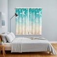 thumbnail image 3 of Teal Beige Ombre Coastal Kitchen Curtains Window Panels, Nautical Beach Starfish Coral Summer Insulated Window Treatment Curtain, Grommet Curtains for Bedroom/Living Room/Bathroom, 2 Piece 52"Wx84"L, 3 of 8