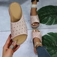thumbnail image 4 of KBODIU Women's Sandals, Women Orthopedic Sandals with Arch Support Wedge Heel Slippers Sandals Casual Thick Bottom Carved Summer Beach Sandals Wedge Shoes Pink 39, 4 of 5