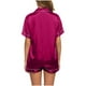 thumbnail image 3 of Conjunto de pijama de seda para mujer: top de satén con botones y pantalones cortos, ropa de estar por casa suave, ideal para las noches de verano y para relajarse de forma informal., 3 of 7