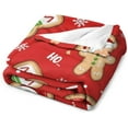thumbnail image 4 of Christmas Gingerbread Man Flannel Fleece Throw Blanket Santa Claus Soft Blanket for Couch,Cozy,Warm,Lightweight,70x80 Inches, 4 of 4