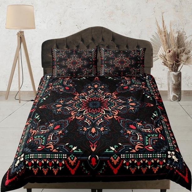 Mandala Bohemio Juego de Funda Nórdica Colorido Colcha, Dormitorio Ropa de cama con