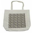 thumbnail image 1 of Ethnic Shopping Bag, Moroccan Paisley Style Ornament Middle East Heritage and Culture Traditional Motif, Eco-Friendly Reusable Bag for Groceries Beach and More, 15.5" X 14.5", Cream, by Ambesonne, 1 of 2