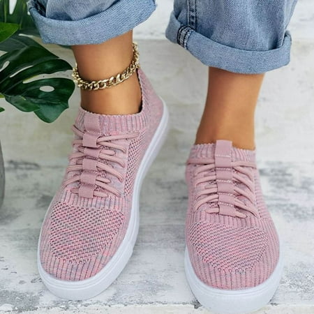 

Cathalem Women s Running Knitted Sports Ladies Breathable Casual Shoes Women s Sneaker Women 8 Pink 10