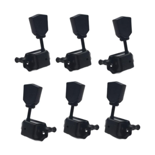 Juego de clavijas de afinación para guitarra con llaves de bloqueo para instrumentos acústicos y eléctricos. Negro