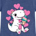 thumbnail image 3 of Instant Message - Ice Cream Dinosaur - Toddler & Youth Girls Short Sleeve Graphic T-Shirt, 3 of 6