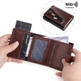 thumbnail image 3 of Slim RFID Blocking Card Holder for Men - PU Leather Multi-Function Business Wallet with Auto-Pop Card Slot, 3 of 12