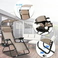2 PCS Zero Gravity Chair Lounge Patio Chairs With Canopy Cup Holder
