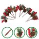 thumbnail image 5 of 10 Uds. De ramas falsas de Navidad, decoración de pino de fruta roja Artificial, decoración navideña, 5 of 6
