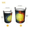 thumbnail image 3 of Balery Tennis Ball In Fire And Water Cesta de ropa redonda con asas, impermeable, independiente, para ropa, juguetes, dormitorio y familia-Small, 3 of 6