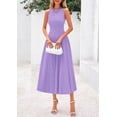 thumbnail image 3 of Vestido PRETTYGARDEN Midi Plisado sin Mangas Línea A Morado XL, 3 of 8
