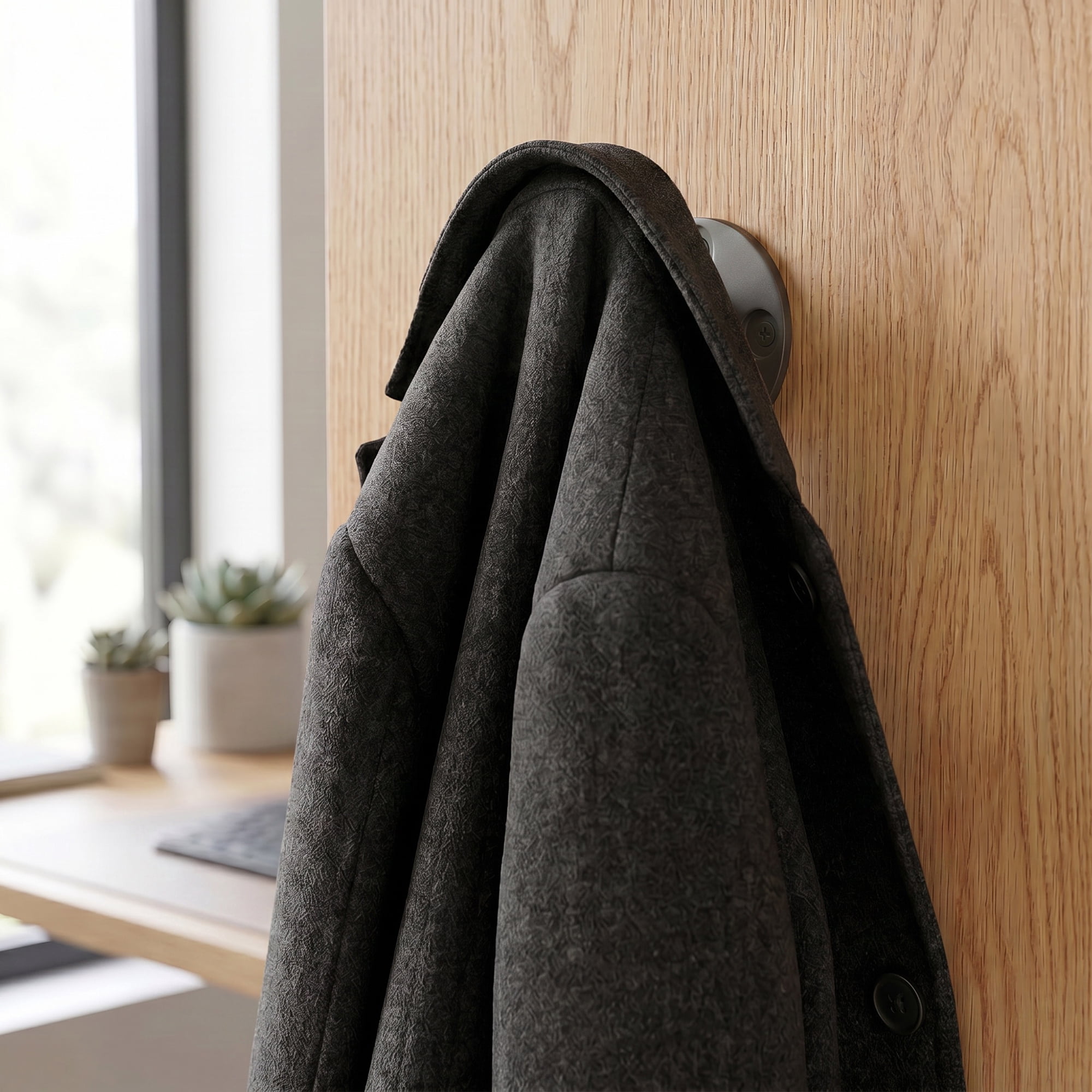 Unique Bargains Coat Rack Wall Mount Aluminum Single 2 Hooks Hat Rack for Entryway Gray