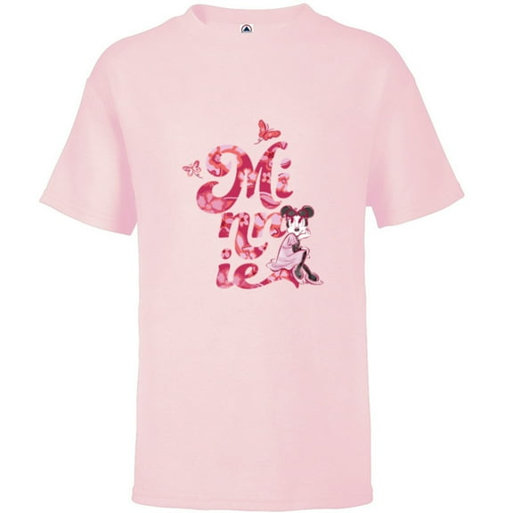 Disney Minnie Mouse Breast Cancer Awareness Month Doodle - Short Sleeve T-Shirt for Kids - Customized-Soft Pink