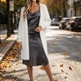 thumbnail image 4 of ClodeEU Women's Solid Color Long Plush Open Front Knit Cardigan ,Oversized Drop Shoulder Casual Fall Winter Jacket ,Women's Plus S, 4 of 6