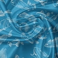 thumbnail image 5 of Ambesonne Nautical Blue Valance Pack of 2, Outline Fish Spices, 54"X18", Sea Blue and White, 5 of 5