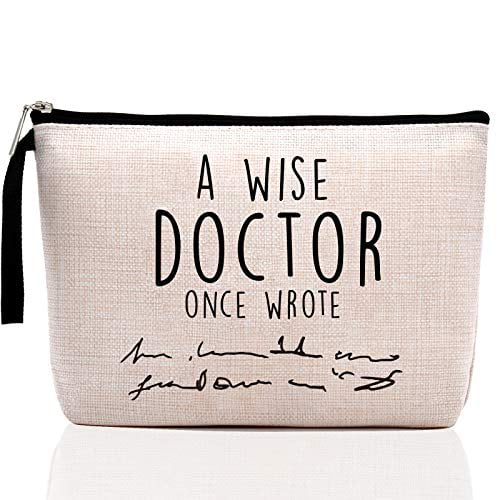 Doctor Gifts for Women, Thank You Appreciation Doctor Gifts. Funny Doctor  Birthday Gifts, Christmas, Medical Graduation Gifts for Women Funny Makeup  Bag-A Wise Doctor Once Wrote 