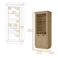 thumbnail image 3 of FM FURNITURE Hampton Bar Cabinet with 2 Doors Engineered Wood Beige, 3 of 7