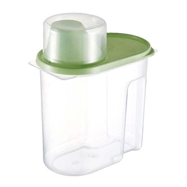 1 Pcs Rice Airtight Storage Container,1.9 L Plastic Rice Storage Container With Lid,Grain Storage Pot,Pet Dog Cat Food Dispenser With Measuring Cup,Plastic Kitchen And Pantry Organization,Green