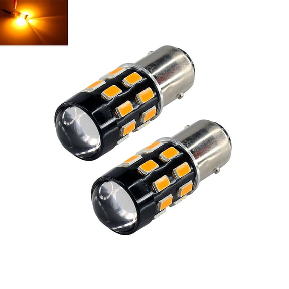 1156 Amber Yellow High Power 5630 Chip 24-SMD Turn Signal/Parking Light Bulbs (1156, Yellow)