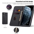 thumbnail image 5 of Dteck Case for Apple iPhone 11 Pro Max 6.5-inch, Luxury Magnetic Skin-Friendly Feel Leather Card Holder Wallet Case Folio Kickstand Cover,Black, 5 of 8