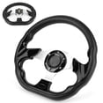thumbnail image 3 of Modified 320mm/12.5in Racing Car Drifting Steering Wheel with Horn Button Glossy Black Color Universal, 3 of 7
