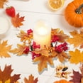thumbnail image 7 of Taotanxi Pumpkins Candle Rings Wreaths Fall Candle Rings HalloweenThanksgiving Day Ring Holder with Maple Leaves Wreath Mini Autumn Artificial for Wedding,Door Tabletop Decoration, 7 of 7