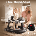 thumbnail image 4 of INFANS 6-in-1 Baby Walker, Converts Push Car to Bouncer, Rocker with Music, Lights, Adjustable Height & Speed, Activity Center, Canopy for 7-18 Months, 4 of 8