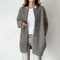 thumbnail image 2 of Caywon Women's Cardigan Sweater Mid-Length Knit Top Solid Color Plus Size with Pockets Coat Oversized Fit Spacious Pockets for Daily Wear, 2 of 6