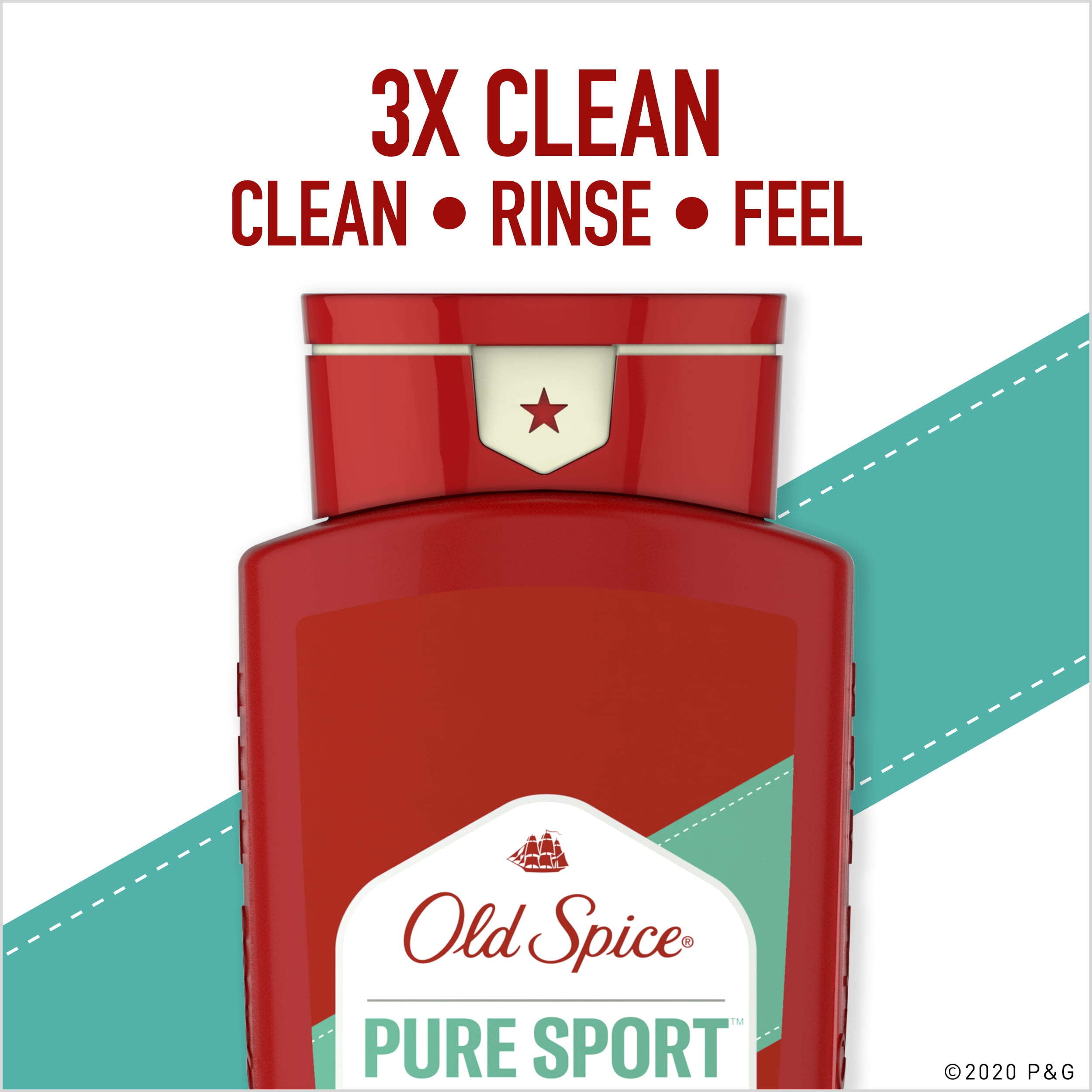 (4 pack) Old Spice High Endurance Body Wash for Men, Pure Sport Scent, 33.4 fl oz
