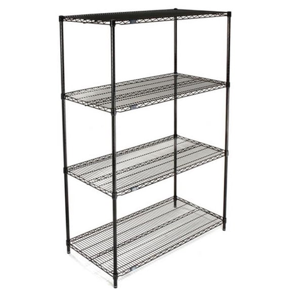 Nexel Industries 24426B Epoxy 24 x 42 x 63 in. Starter Shelf Unit, Black