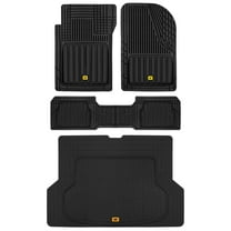 Caterpillar ToughLiner Heavy-Duty Rubber Floor Mats & Cargo Trunk Liner for Car SUV Van Sedan, Black - Odorless Trim to Fit, All Weather Deep Dish, Total Dirt Protection