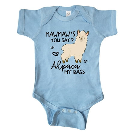 

Inktastic Mawmaw s You Say Alpaca My Bags Gift Baby Boy or Baby Girl Bodysuit