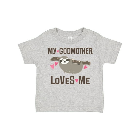 Inktastic My Godmother Loves Me Girls Sloth Girls Toddler T-Shirt