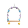 thumbnail image 3 of KOYPTL Wooden Bird Swing for Cockatiels Parrot Perch Hanging Toys Parakeets Birdcage Stands Cage Playground Play Gyms Accessories Colorful Bead Bell Climbing Toy for Lovebirds Conures Budgies, 3 of 6
