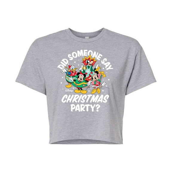 Disney - Did Someone Say Christmas Party - Juniors Cropped Cotton Blend T-Shirt
